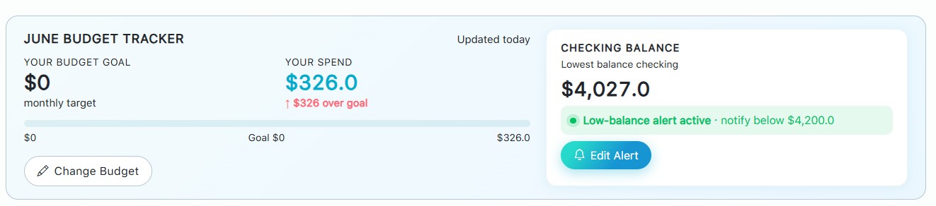Monthly savings goal tracker